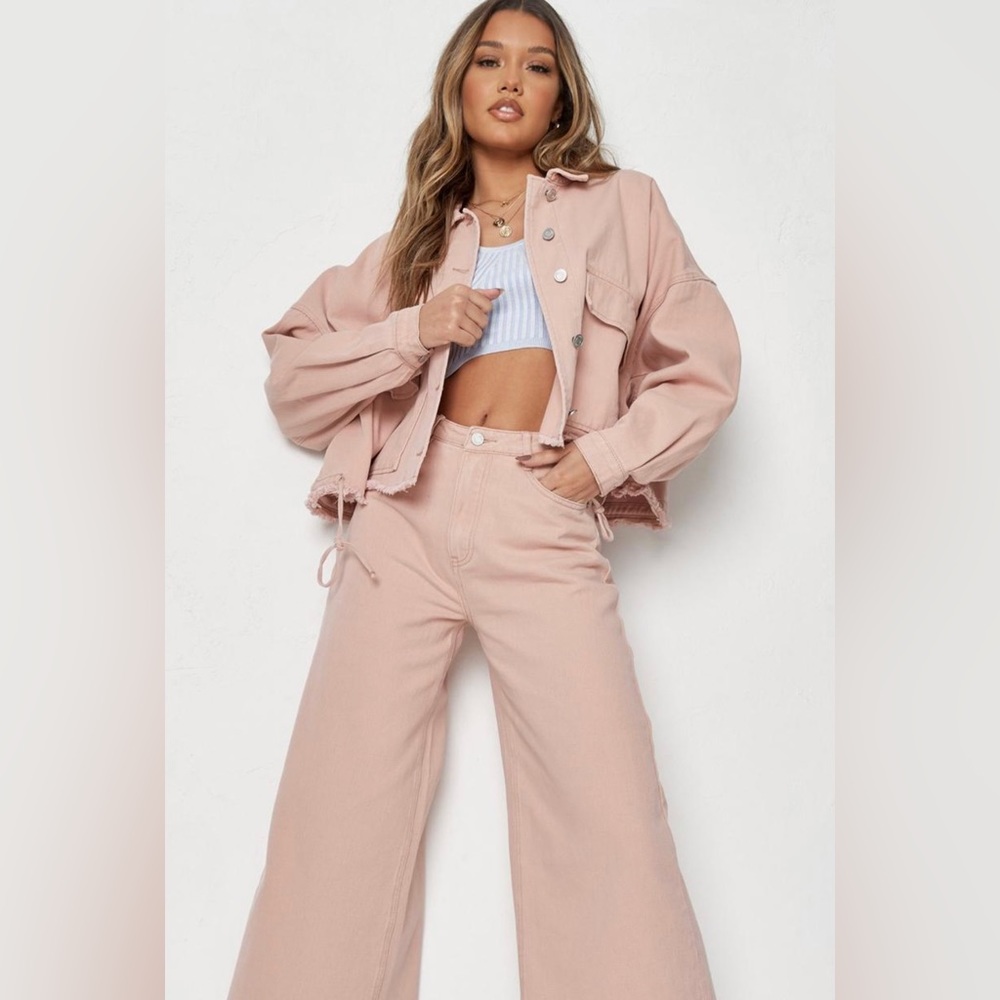 Missguided Oversized Drop Shoulder Jean Jacket - size 2
